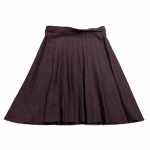 Y2K Vintage Slate Pleated Heavy Knit Skirt (Chocolate Brown) Size XL